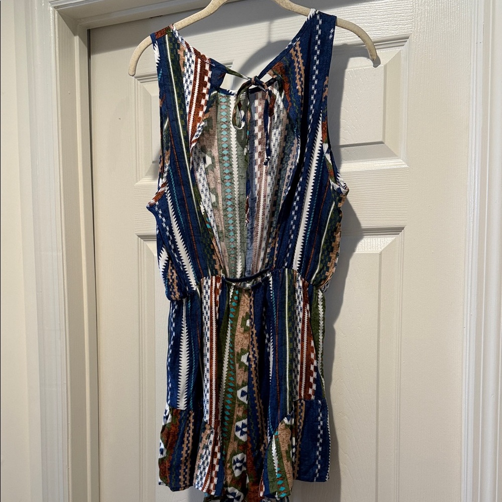 New Aztec Geometric Multicolor Pattern Open Back … - image 4